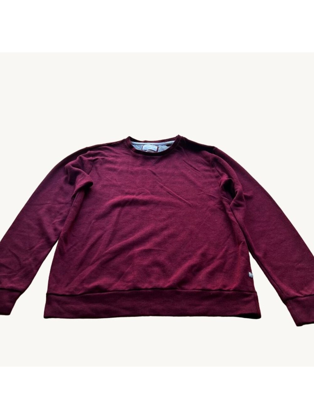 Denim & Flower Ricky Singh Size M Burgundy Cew Neck Long Sleeve Sweater